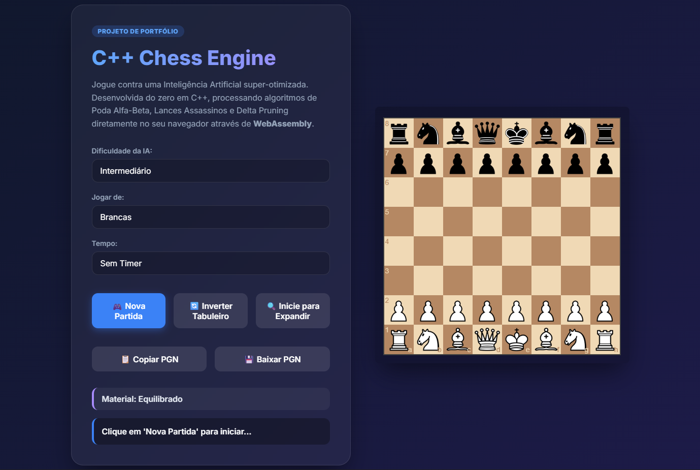 Preview Engine de Xadrez